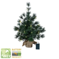Star Trading Mini Kerstboom Furu -60Cm -Lichtkleur: Warm Wit -Werkt Op Batterijen -Met Timer Functie -Kerstdecoratie New