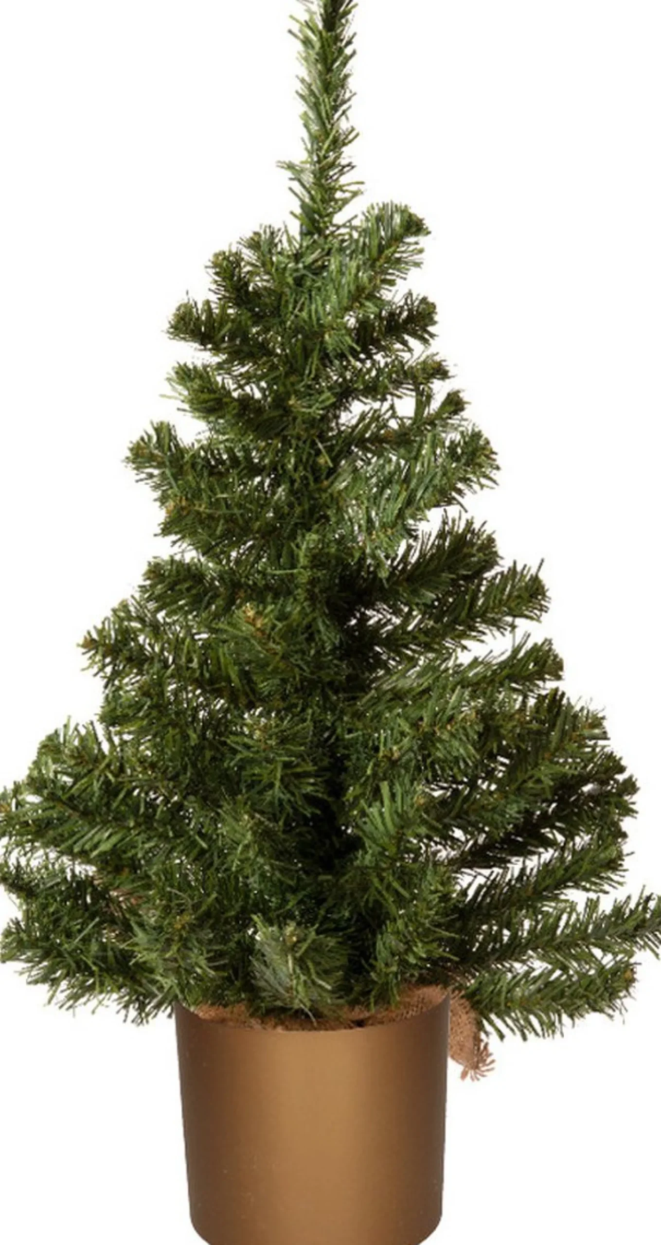 Everlands Mini Kerstboom Groen - In Gouden Kunststof Pot - 60 Cm - Kunstboom Shop