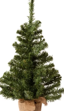 Everlands Mini Kerstboom Groen - In Gouden Kunststof Pot - 60 Cm - Kunstboom Shop