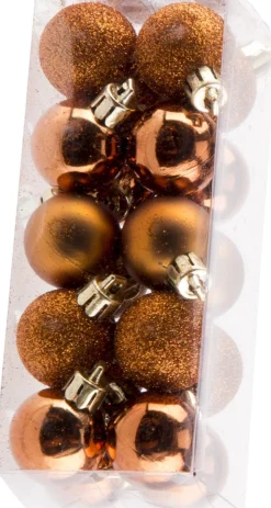 Merkloos Mini Kerstboom/Kunst Kerstboom H45 Cm Inclusief Kerstballen Oranje - Kerstversiering New