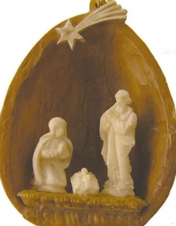 Merkloos Kerststallen>Mini Kerstgroep / Kribbe In Notendop