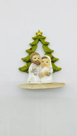 Merkloos Kerststallen>Mini Kribbe / Kerstgroep , 6,2 X 3,7 X 8,5 Cm/ Massief Polystone Beeldje