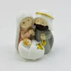 Merkloos Kerststallen>Mini Kribbe / Kerstgroep , 3 X 3 X 3.5 Cm/ Massief Polystone Beeldje