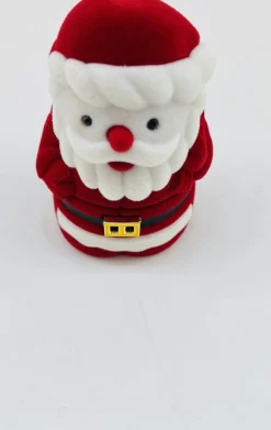 Merkloos Kerststallen>Mini Kribbe / Kerstgroep Rood In Kerstman Sieradendoos. 4 X 4 X 7 Cm