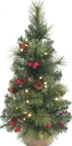 National Tree Company Mini Kunstkerstboom | Miniatuur Kerstboom | H: 61 Cm | Led Verlichting Op Batterijen | Versierd Met Dennenappels | 31Tpc24B Cheap