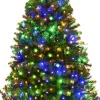 Costway Monkey's Kunstkerstboom - Met Led Lichtketting - Groen - Kerstmis - Kerstboom - 180 Cm Sale