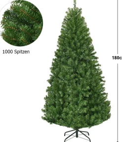 Costway Monkey's Kunstkerstboom - Met Led Lichtketting - Groen - Kerstmis - Kerstboom - 180 Cm Sale