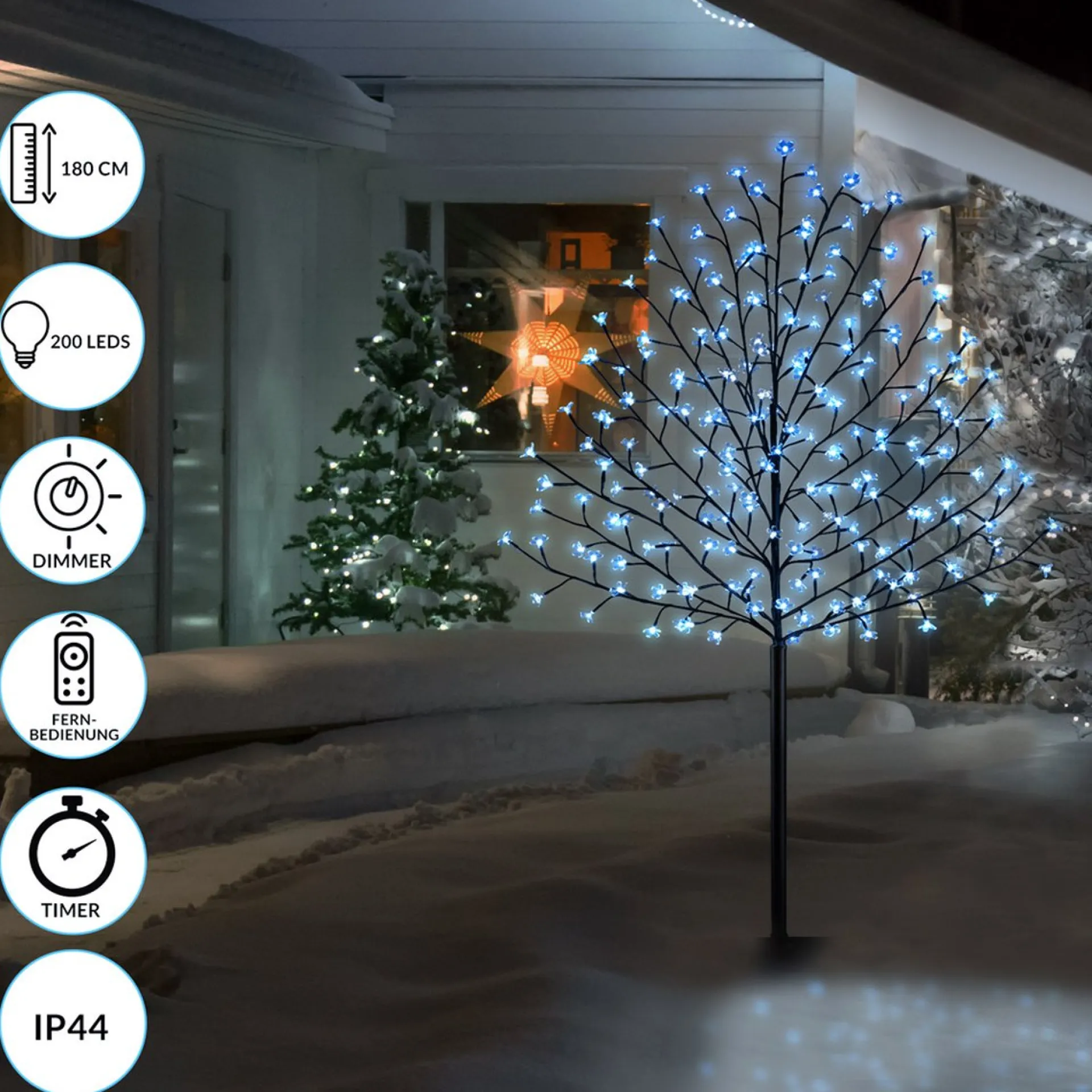 Monzana Kersenbloesem Boom 180Cm - Timer Ip44 - 200 Led Blauw Best Sale