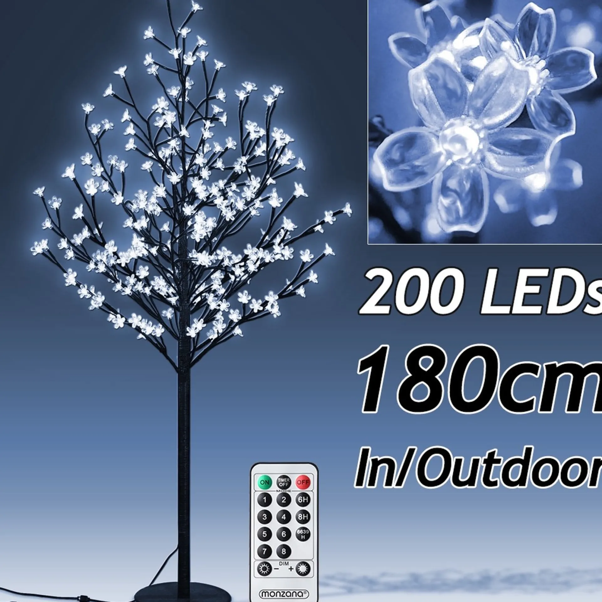 Monzana Kersenbloesem Boom 180Cm - Timer Ip44 - 200 Led Blauw Best Sale