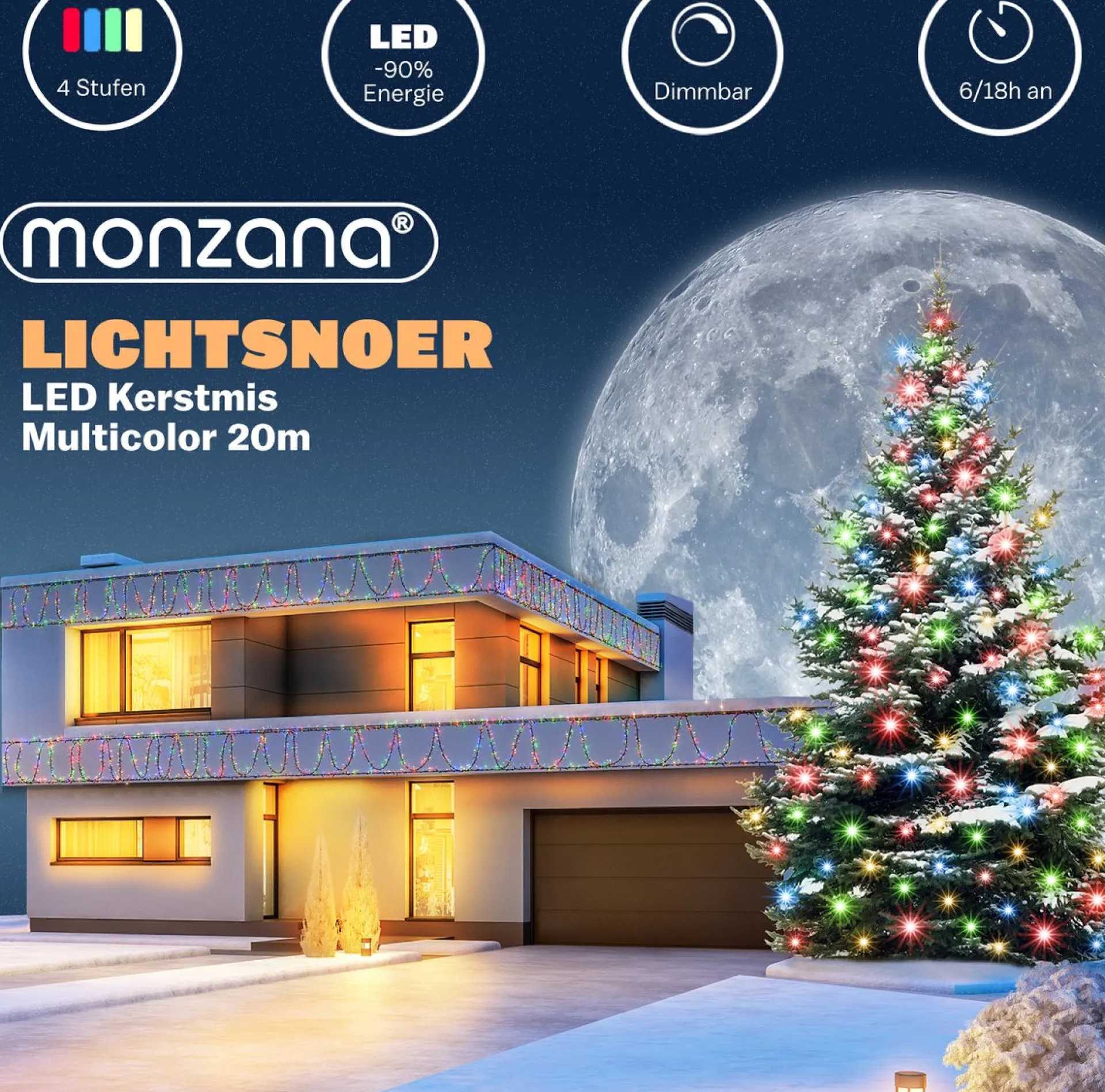 Monzana Lichtsnoer 200 Leds – Afstandsbediening Timer – Multicolor Clearance
