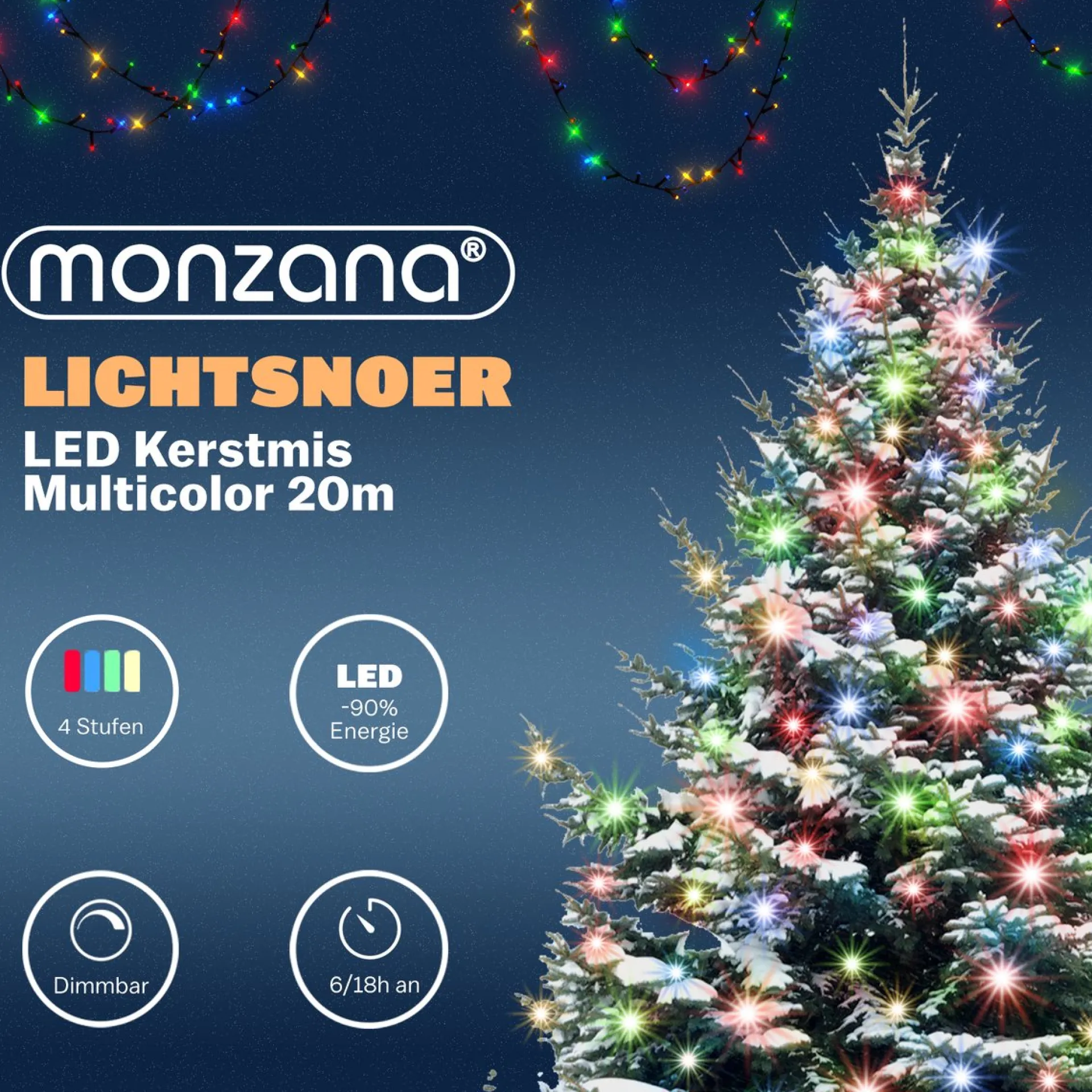 Monzana Lichtsnoer 200 Leds – Afstandsbediening Timer – Multicolor Clearance