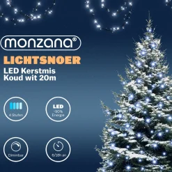 Monzana Lichtsnoer 200 Leds – Afstandsbediening Timer – Koud Wit Cheap