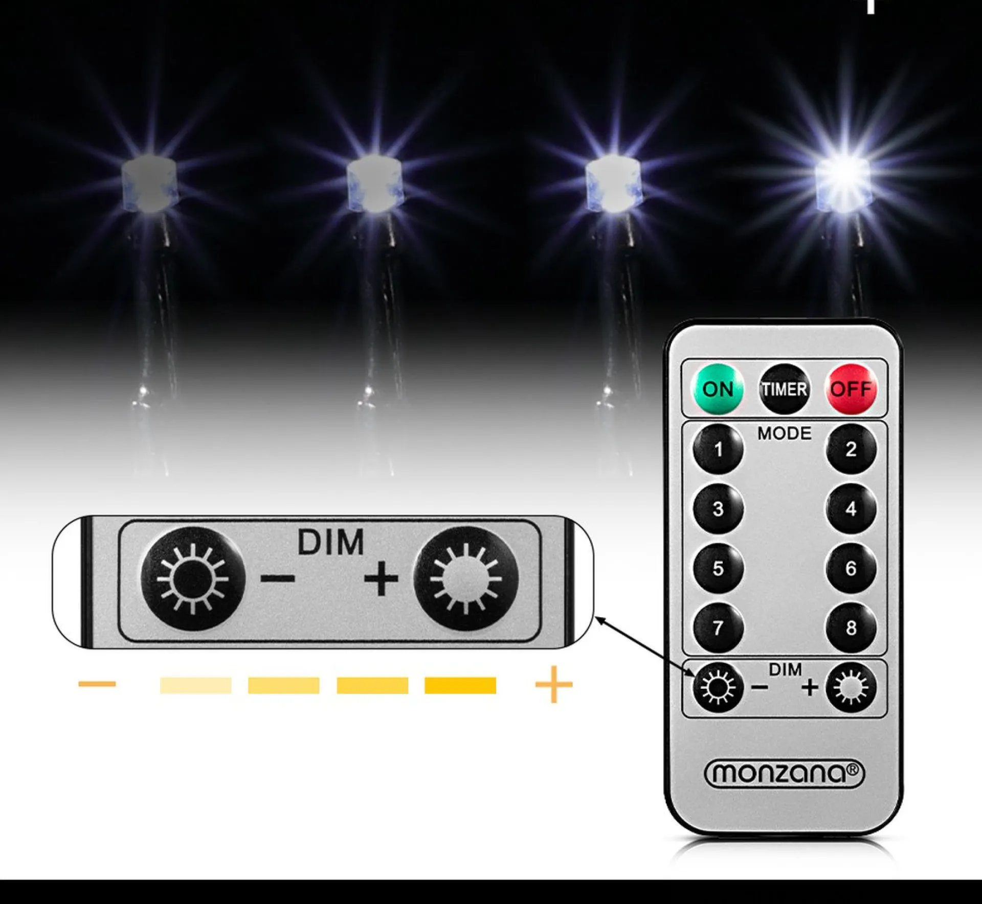 Monzana Lichtsnoer 200 Leds – Afstandsbediening Timer – Koud Wit Cheap