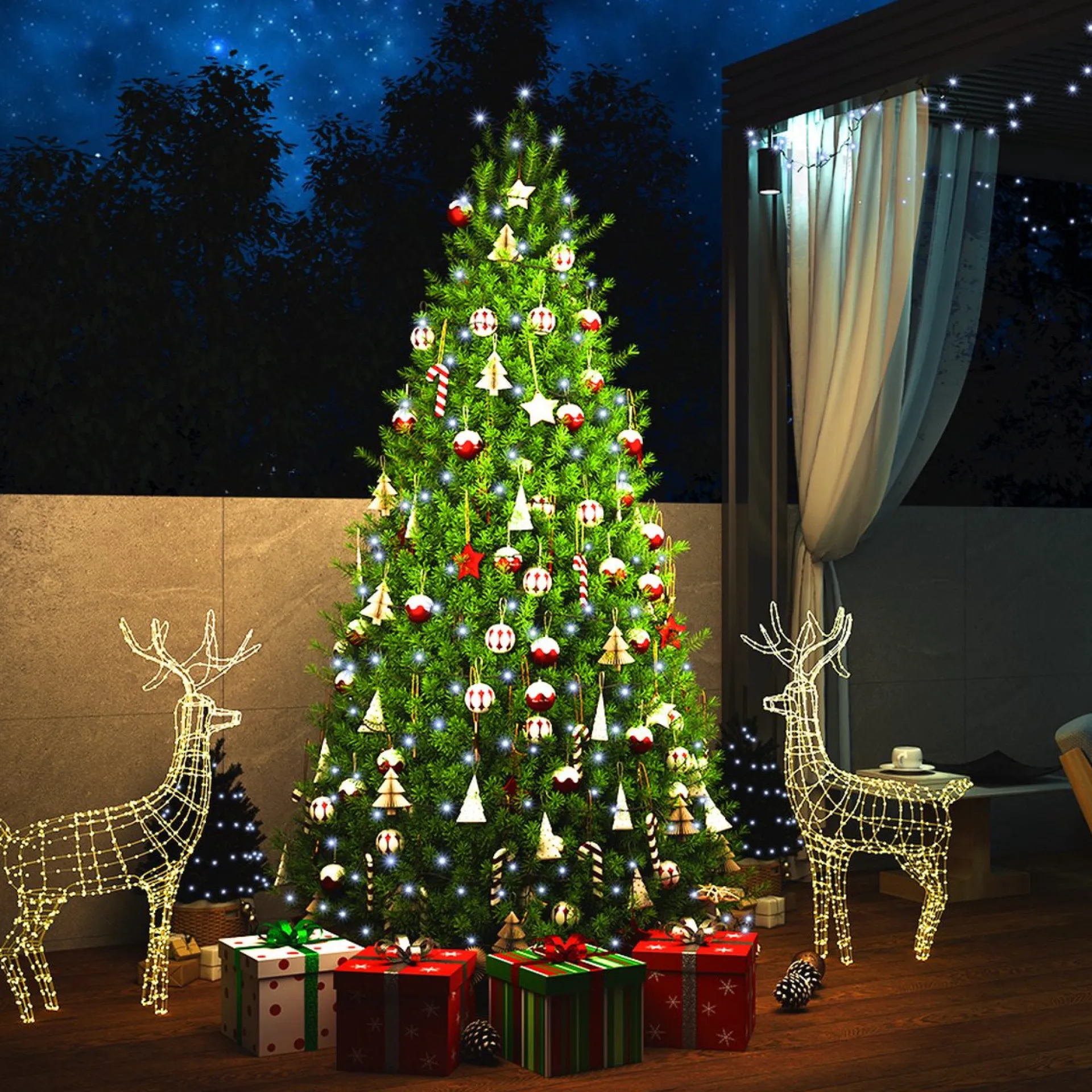 Monzana Lichtsnoer 200 Leds – Afstandsbediening Timer – Koud Wit Cheap