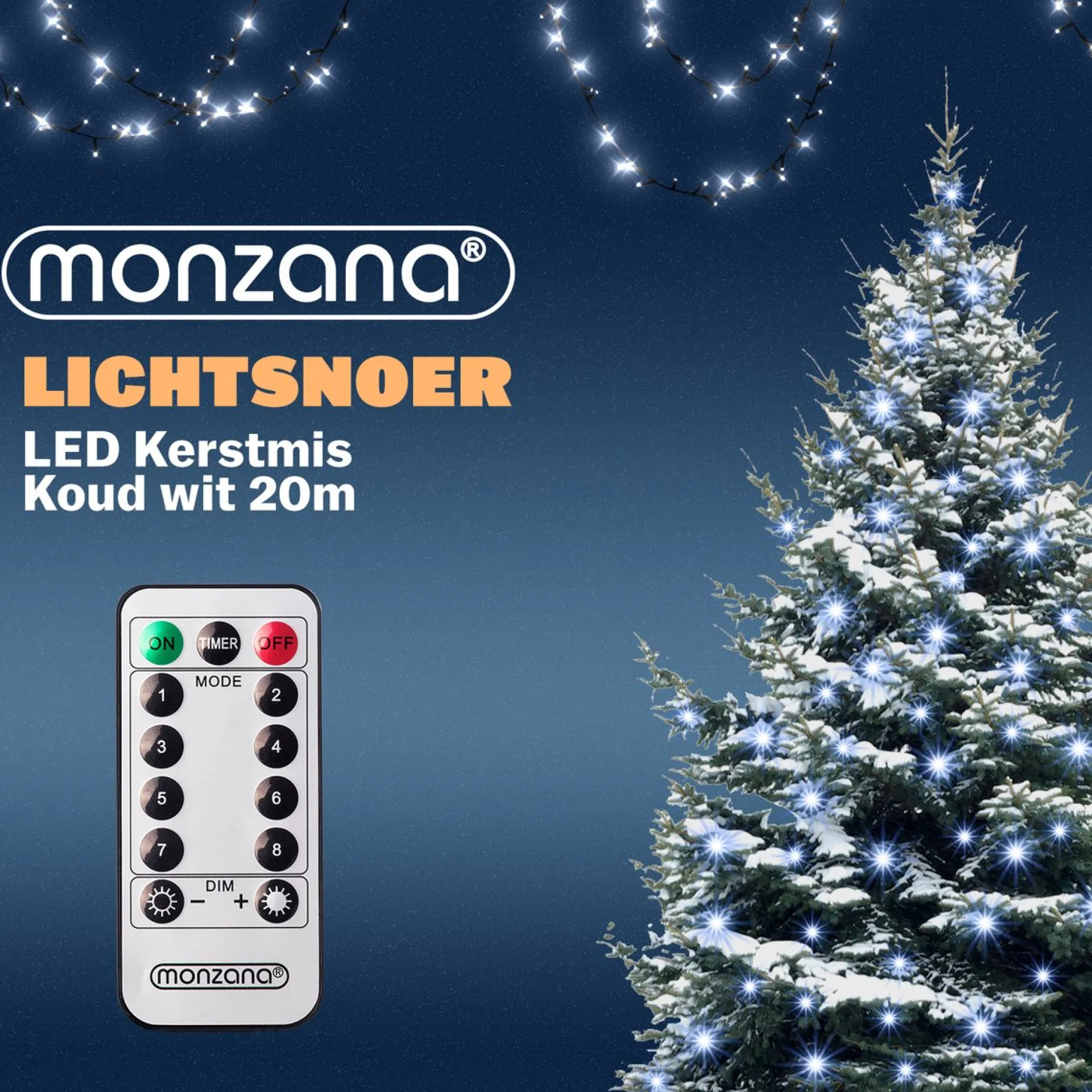 Monzana Lichtsnoer 200 Leds – Afstandsbediening Timer – Koud Wit Cheap