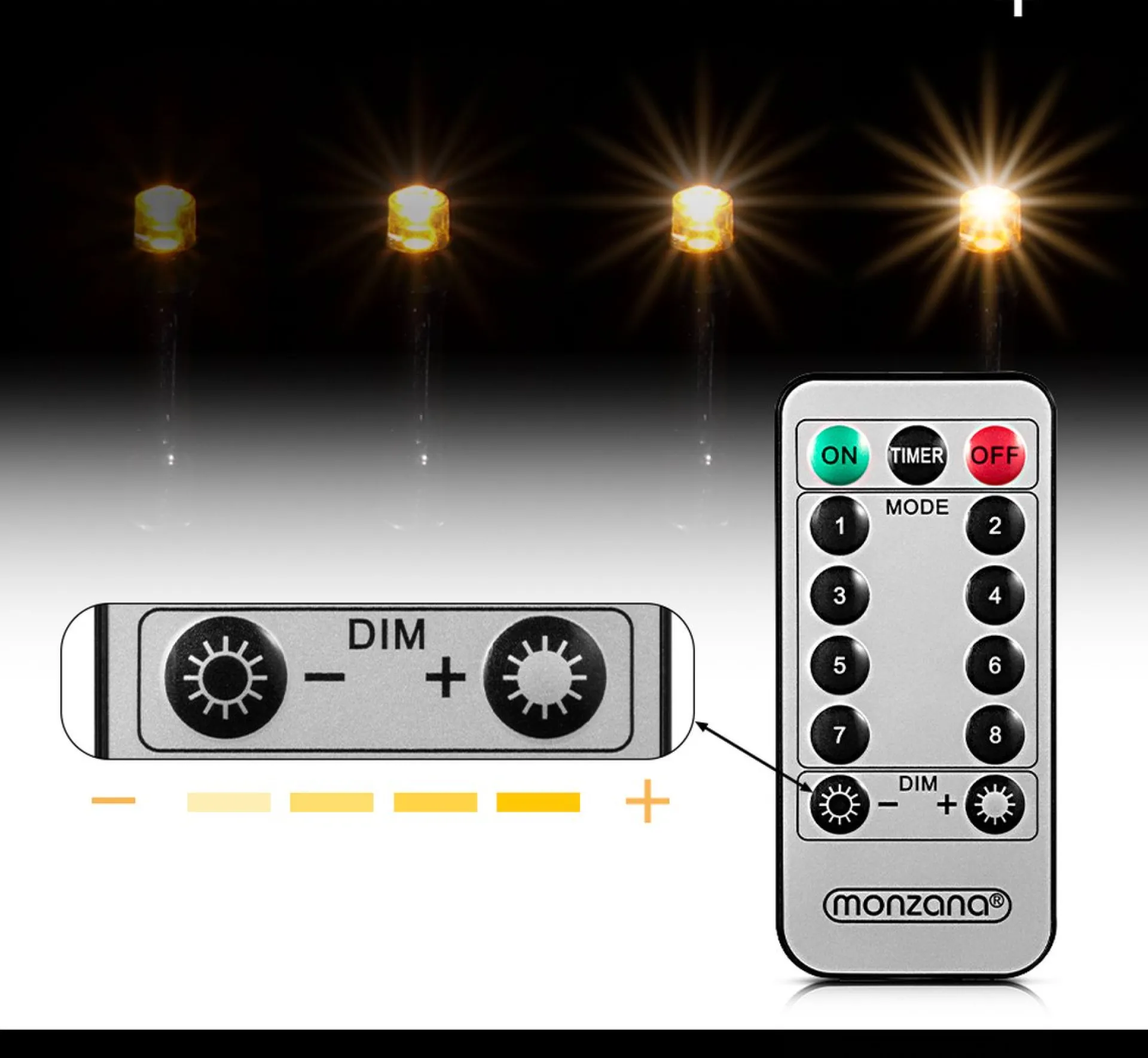 Monzana Lichtsnoer 200 Leds – Afstandsbediening Timer – Warm Wit Cheap