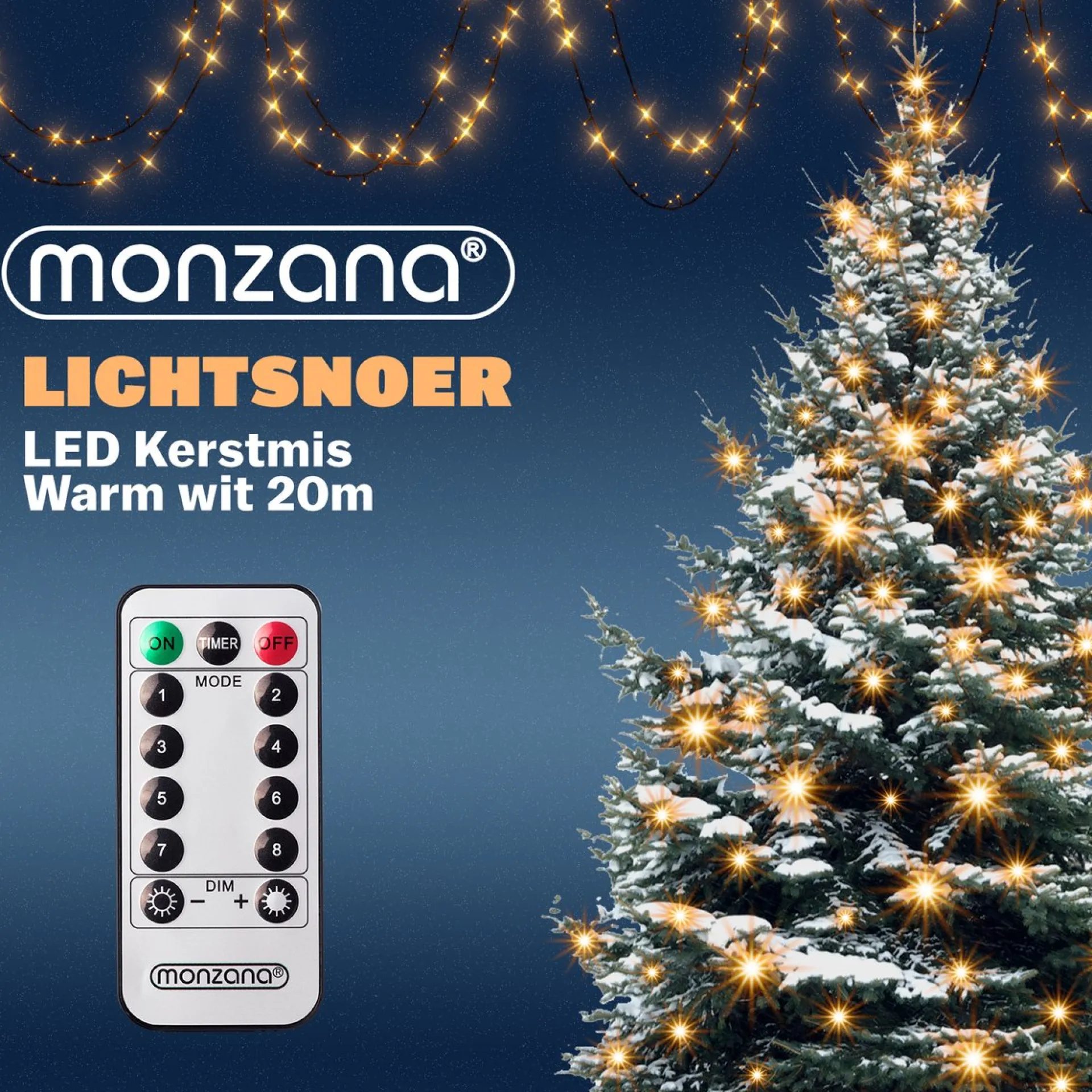 Monzana Lichtsnoer 200 Leds – Afstandsbediening Timer – Warm Wit Cheap