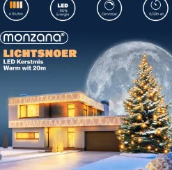 Monzana Lichtsnoer 200 Leds – Afstandsbediening Timer – Warm Wit Cheap