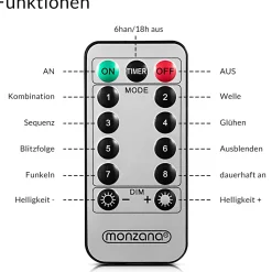 Monzana Lichtsnoer 200 Leds – Afstandsbediening Timer – Warm Wit Cheap