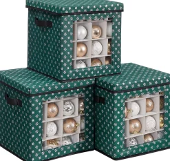 Nancyu0027s Nancy's Buckley Kerst Opbergdozen - Opbergdoos - Opvouwbaar - 3 Stuks - Groen - 30,5 X 30,5 X 30,5 Cm Cheap