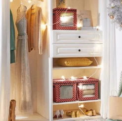 medina Nancy's Hamon Opbergdozen - Kerstballen - Set Van 3 - Opvouwbaar - 64 Vakjes Per Doos - Rood - 30,5 X 30,5 X 30,5 Cm Flash Sale