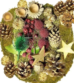 * Kerstkransen>Natuurlijke Decoratie Kerstmis Gouden Decoratie Adventskrans / Kerstkrans Adventsstuk Potpourri