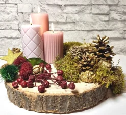 * Kerstkransen>Natuurlijke Decoratie Kerstmis Gouden Decoratie Adventskrans / Kerstkrans Adventsstuk Potpourri