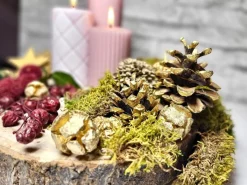 * Kerstkransen></noscript>Natuurlijke Decoratie Kerstmis Gouden Decoratie Adventskrans / Kerstkrans Adventsstuk Potpourri