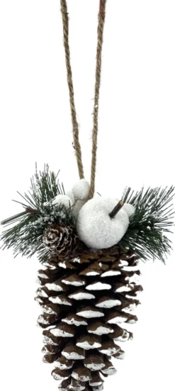 WDMT Kersthanger>Natuurlijke Kersthanger - Dennenappel | 14 Cm | Decoratieve Kerst Hanger Gemaakt Uit Natuurlijke Materialen | Landelijke Kerst Decoratie | Bruin