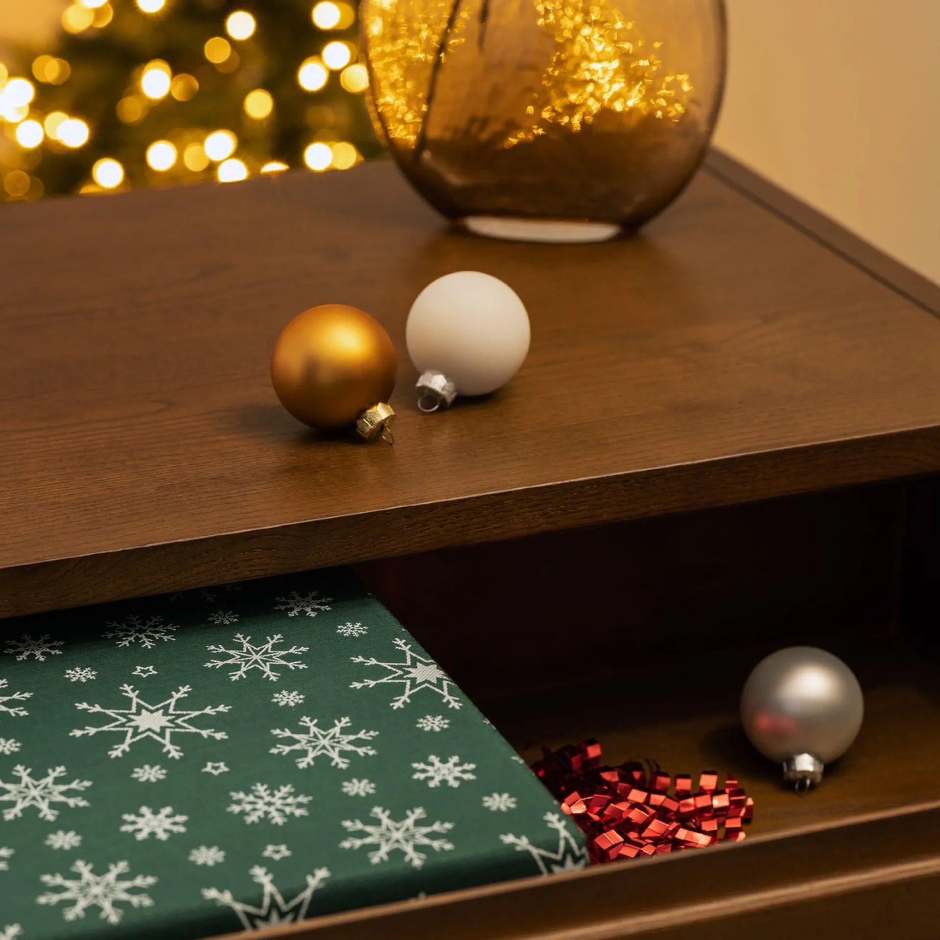 Navaris Kerstballen Opbergbox 64 Vakken - Opvouwbare Opbergdoos Voor Kerstdecoratie - In Feestelijk Donkergroen Kerstdesign Sale