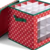 Merkloos Navaris Opvouwbare Kerstballen Opslag Doos - Kerstboom Ornamenten Container Met Feestelijk Ontwerp - Geschikt Voor 64 Kerstornamenten En Decoraties Store