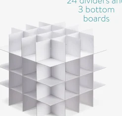 Merkloos Navaris Opvouwbare Kerstballen Opslag Doos - Kerstboom Ornamenten Container Met Feestelijk Ontwerp - Geschikt Voor 64 Kerstornamenten En Decoraties Store