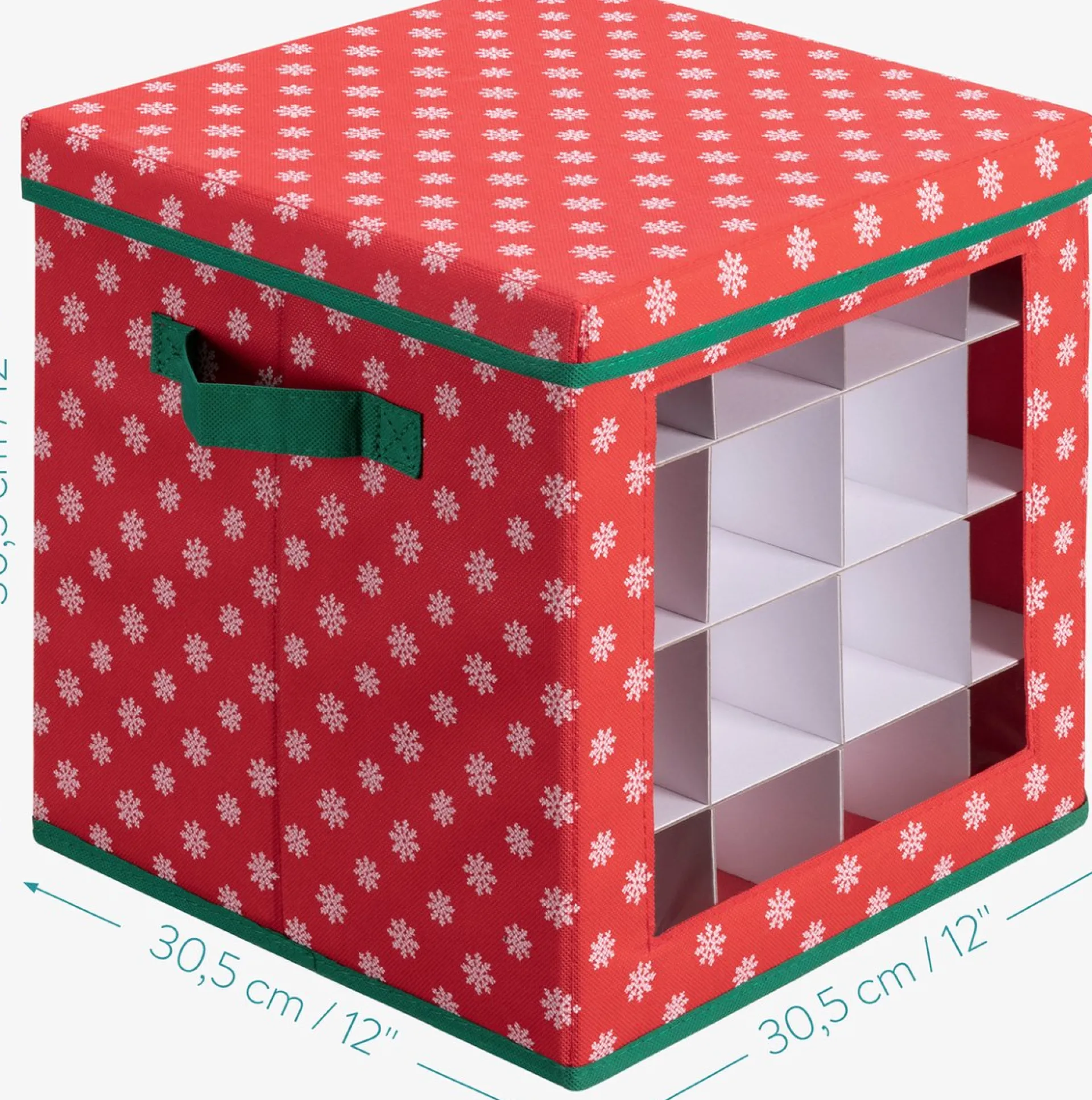 Merkloos Navaris Opvouwbare Kerstballen Opslag Doos - Kerstboom Ornamenten Container Met Feestelijk Ontwerp - Geschikt Voor 64 Kerstornamenten En Decoraties Store