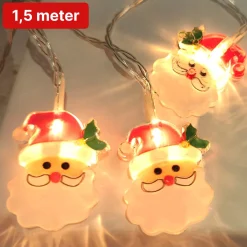 Nuvance - Led Kerstman Verlichting - 1.5M - 10 Lichtjes - Kerstverlichting Voor Binnen En Buiten - Kerstdecoratie - Kerstversiering - Sfeerverlichting - Lichtslinger Shop