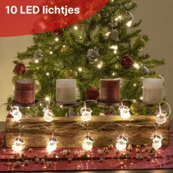 Nuvance - Led Kerstman Verlichting - 1.5M - 10 Lichtjes - Kerstverlichting Voor Binnen En Buiten - Kerstdecoratie - Kerstversiering - Sfeerverlichting - Lichtslinger Shop