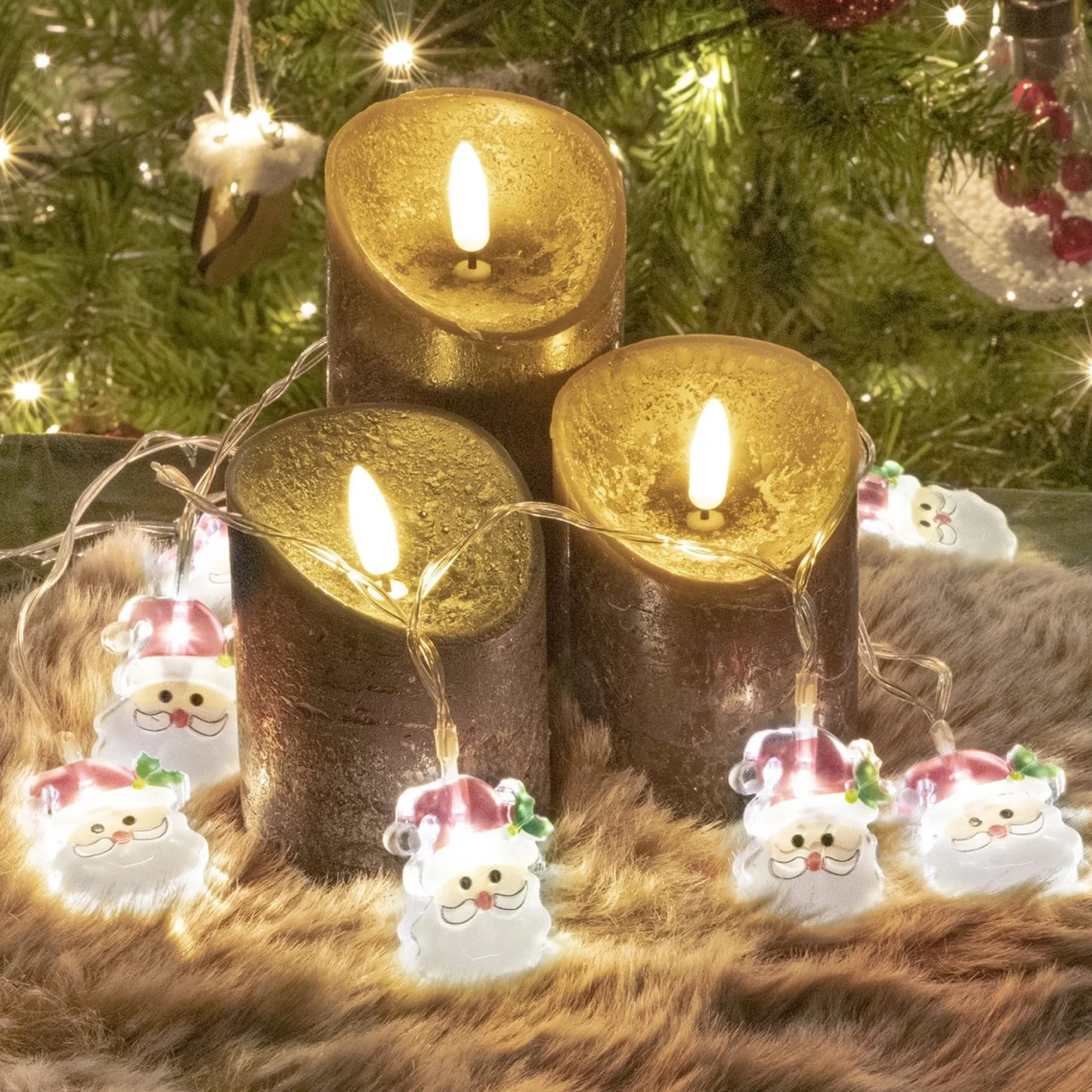 Nuvance - Led Kerstman Verlichting - 1.5M - 10 Lichtjes - Kerstverlichting Voor Binnen En Buiten - Kerstdecoratie - Kerstversiering - Sfeerverlichting - Lichtslinger Shop