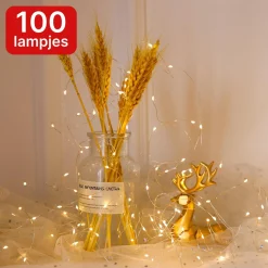 Nuvance - Led Lichtsnoer Voor Binnen En Buiten - 10 Meter - 100 Lampjes - Warm Wit - Lampjes Slinger - Lichtslinger - Kerstverlichting Voor Binnen En Buiten - Kerstversiering - Kerstdecoratie Online