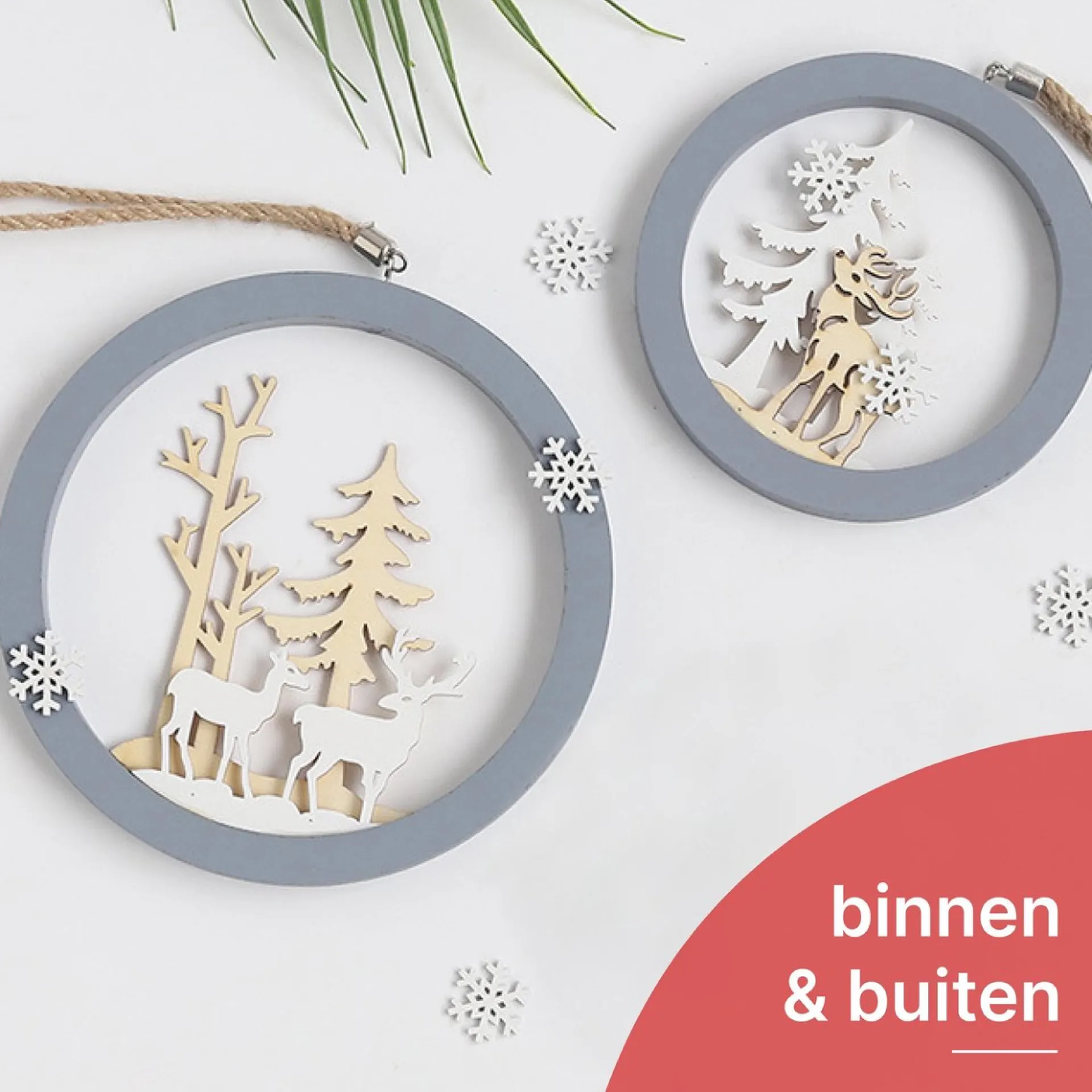 Nuvance - Led Rendier Kerstverlichting - 2 Stuks - Kerstverlichting Voor Binnen En Buiten - Kerstversiering - Kerstdecoratie Warm Wit Fashion