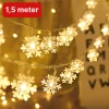 Nuvance - Led Sneeuwvlokken - 1.5 M - 10 Sterren - Kerstverlichting Voor Binnen En Buiten - Kerstdecoratie - Kerstversiering - Lichtslinger - Warm Wit Warm White New