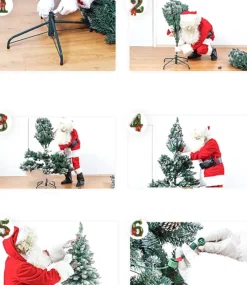 Odenneboom Kunstkerstboom 150Cm Met Verlichting Voor Binnen En Buiten - Led Kerstboom Met Witte Sneeuw En Echte Dennenappels - Brandwerend - Kunstboom - Kerstversiering - Kerstboomverlichting - Kerstboomstandaard Shop