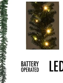 Oneiro Guirlandes>'s Luxe Guirlande Met 35 Led's - 270 Cm - Met Timer - Werkt Op Batterijen - Kerst – Guirlande - Feestdagen - Winter - Verlichting - Binnen - Buiten – Sfeer