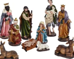 Oneiro Kerststallen>'s Luxe Kerstgroep 10-Delig - Xl - 40Cm - Kerst – Kerststal - Feestdagen - Winter - Verlichting - Binnen - Buiten – Sfeer