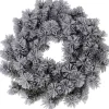 Oneiro Kerstkransen>'s Luxe Kerstkrans - Groen Met Sneeuw - 40 Cm - Kerst – Kerstkrans - Feestdagen - Winter - Verlichting - Binnen - Buiten – Sfeer