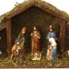 Oneiro Kerststallen>'s Luxe Kerststal 8 Figuren - Met Verlichting - Kerst – Kerststal - Feestdagen - Winter - Verlichting - Binnen - Buiten – Sfeer