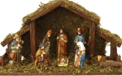 Oneiro Kerststallen>'s Luxe Kerststal 8 Figuren - Met Verlichting - Kerst – Kerststal - Feestdagen - Winter - Verlichting - Binnen - Buiten – Sfeer