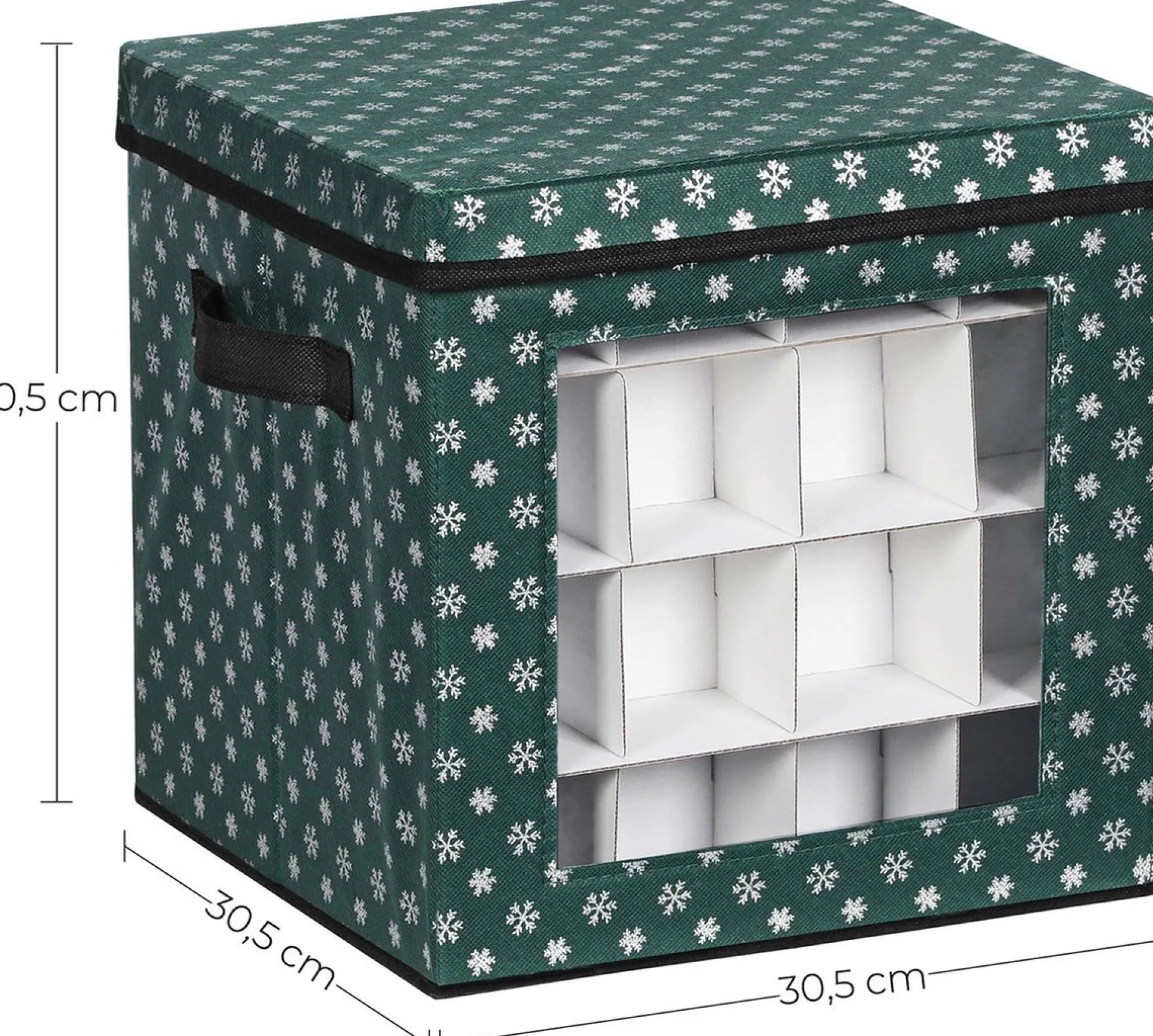 Unbranded Opbergdozen Celeste - Set Van 3 - Opvouwbare Dozen - Voor Kerstversiering - Elk 64 Kleine Vakken - Flexibele Verdelers - 30,5X30,5X30,5Cm - Blauw Fashion