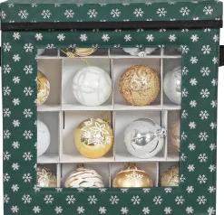 Unbranded Opbergdozen Celeste - Set Van 3 - Opvouwbare Dozen - Voor Kerstversiering - Elk 64 Kleine Vakken - Flexibele Verdelers - 30,5X30,5X30,5Cm - Blauw Fashion