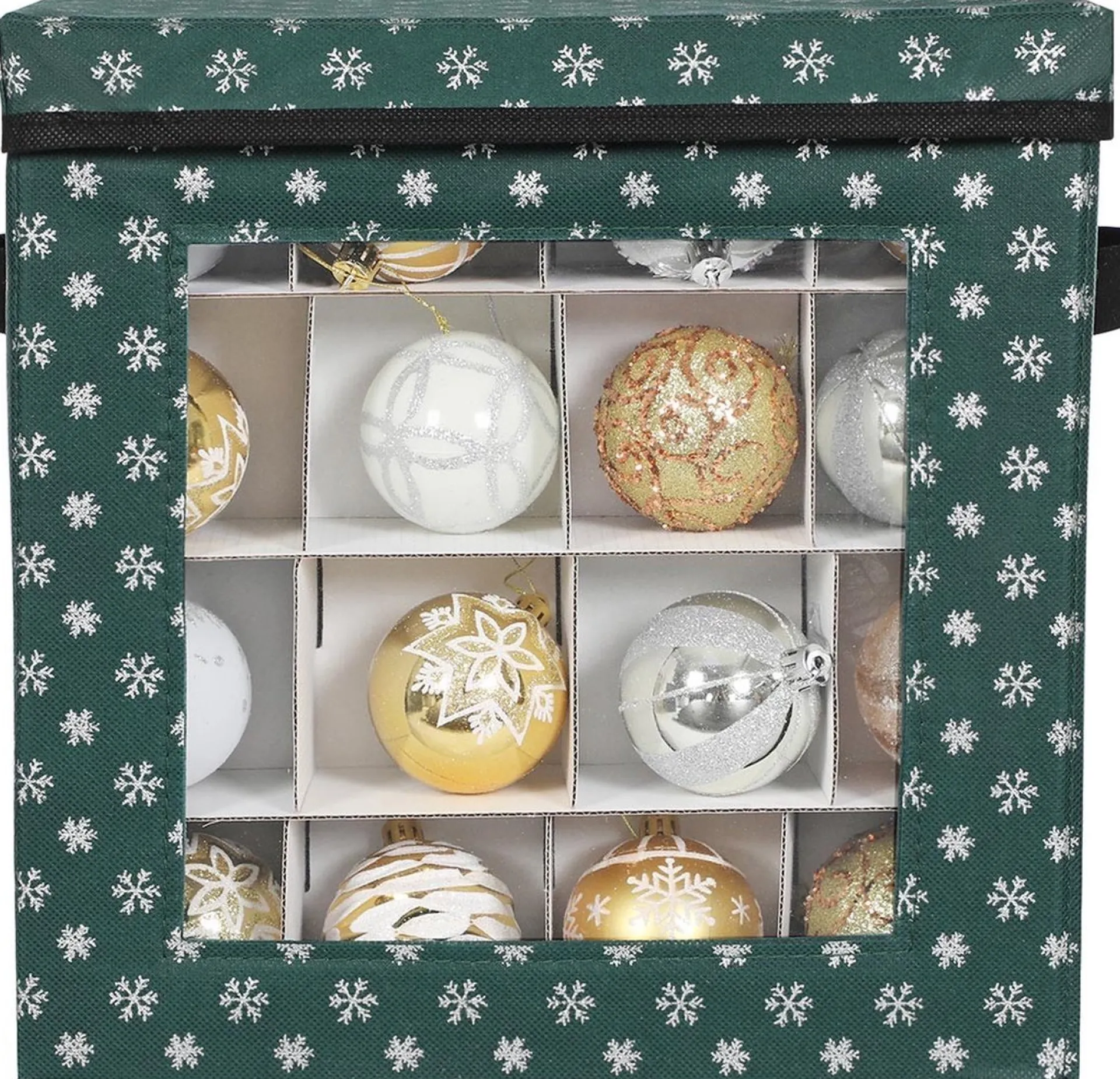 Unbranded Opbergdozen Celeste - Set Van 3 - Opvouwbare Dozen - Voor Kerstversiering - Elk 64 Kleine Vakken - Flexibele Verdelers - 30,5X30,5X30,5Cm - Blauw Fashion