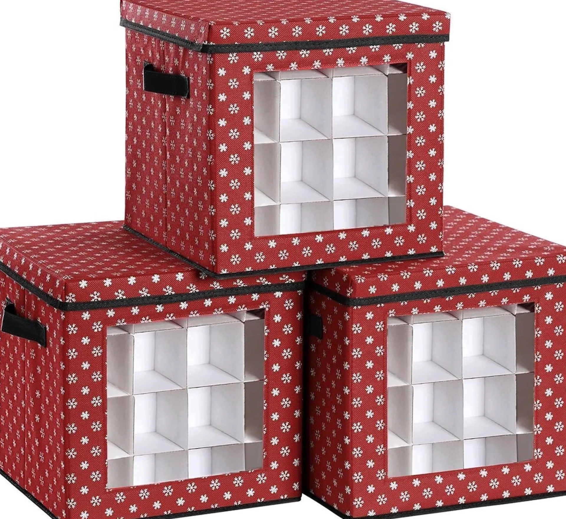 MeubelGigant Opbergdozen Voor Kerstballen - Set Van 3 - Vouwdozen - 64 Kleine Vakken Per Doos Discount