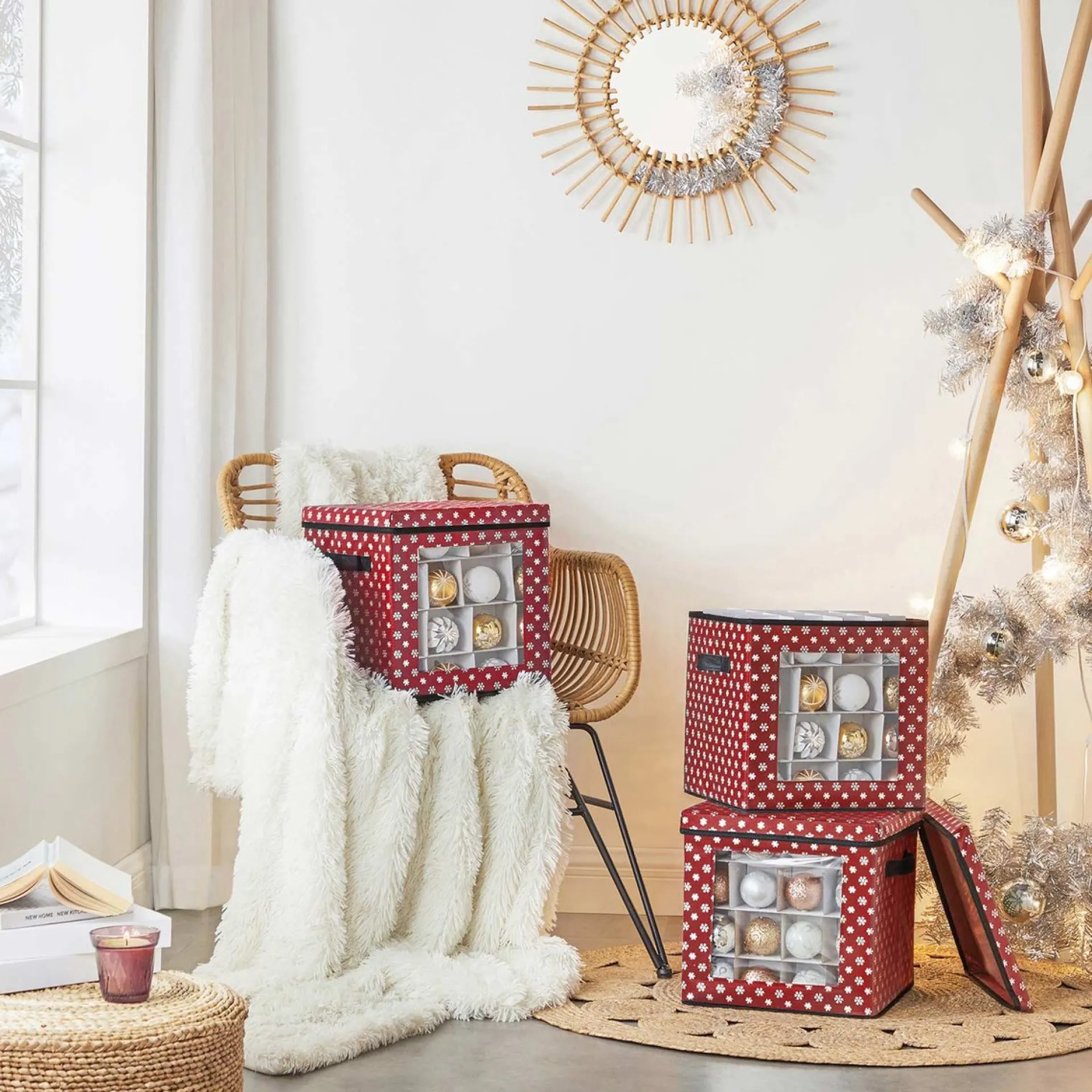 MeubelGigant Opbergdozen Voor Kerstballen - Set Van 3 - Vouwdozen - 64 Kleine Vakken Per Doos Discount